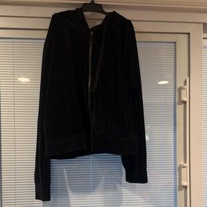 Black Velvet Zip-Up Hoodie